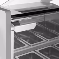 Ice Cream Display Freezer | ADAM - 1200mm - Ventilated cooling - with LED lighting - for 12 x 5 litres Napoli pans or 8 x 7 litres - Black
