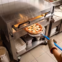 Electric Deck Pizza Oven Power  - Single Deck - Refractory Stone Deck - 4 x Ø 34cm (13.4") - Touchscreen Controls - up to 450°C