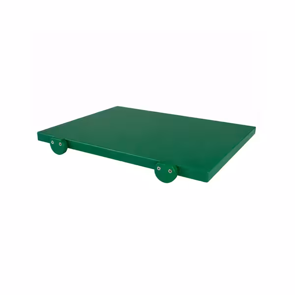 Vágódeszka - 250x400 mm - Vastagság: 20 mm - polietilén - zöld - csúszásgátló stopperekkel - HACCP