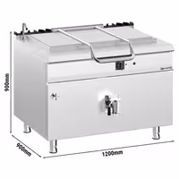 A gas Marmitta professionale / Pentola industriale - 250l - 30kW - Riscaldamento indiretto - con allacciamento idrico
