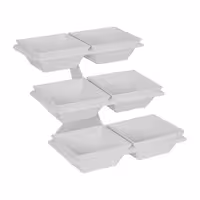 Etagere / Buffet Stand - Metal frame - White - square - Height: 415mm - incl. 6 Melamine bowls 240x240mm - with 3 shelves