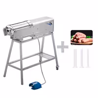 Automatska horizontalna punilica za kobasice - 30 l - 560 W - inox - uključuje nožnu pedalu i 3 nastavaka za punjenje