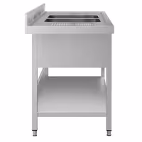 Sudoper ECO - 1800x700 mm - s donjom policom - s 2 koritima - korita sredina - inox