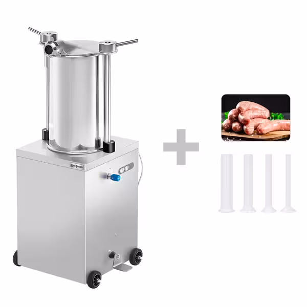 Hidraulična punilica za kobasice - 25 l - 560 W - inox - uključuje 4 nastavaka za punjenje
