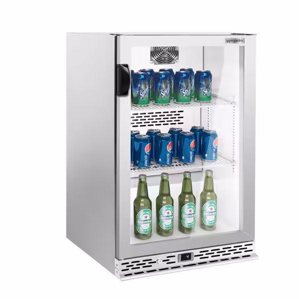 Barski hladnjak - 600 mm - 125 l - s 1 staklena vrata - inox