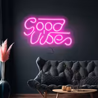 LED Neon Sign - Good Vibes - Pink - 330x180mm