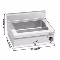 Toplovodna kupka stolna - 1,2 kW - 6x GN 1/4 - s odvodnim ventilom