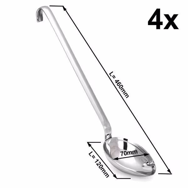 (4 buc) Polonic de servire - Lungime: 460 mm - oțel inoxidabil