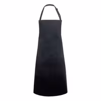 KARLOWSKY | Basic Chef Bib Apron with 2-Section Pocket – Black - 75×90 cm - Poly-Cotton 65/35