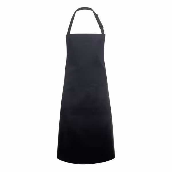 KARLOWSKY | Basic Chef Bib Apron with 2-Section Pocket – Black - 75×90 cm - Poly-Cotton 65/35