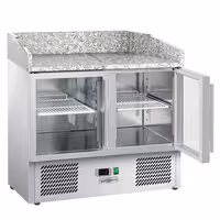 Table réfrigérée à pizza ECO - 935x700 mm - avec 2 portes vitrées