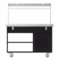 Carrello buffet freddo DANZIG - 1300mm - per 3x GN 1/1 - con scorrivassoio - Nero