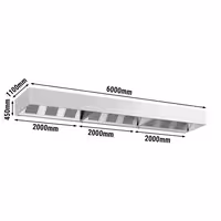 Zidna Profesionalna kutijasta napa - dubina 1100 mm - s filtrom i s rasvjetom