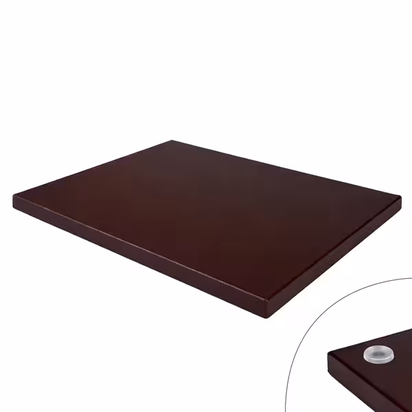 Griešanas dēlis ar neslīdošām kājiņām - 300x500 mm - Biezums: 20 mm - HACCP atbilstošs - PE500 (HDPE) polietilēns - Brūns - Var mazgāt trauku mazgājamā mašīnā (īsais cikls)