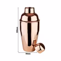 (6 adet) Kokteyl Shaker - Klasik - Bakır Kaplama - 500ml