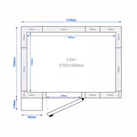 Inox zamrzivačka komora - 2100x1500 mm - 4,14 m³ - uklj. zamrzivački agregat - -20/-10 °C