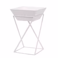 Buffet Stand - White - Powder-coated stainless steel & Melamine - square - Height: 475mm - incl. 1 Melamine bowl