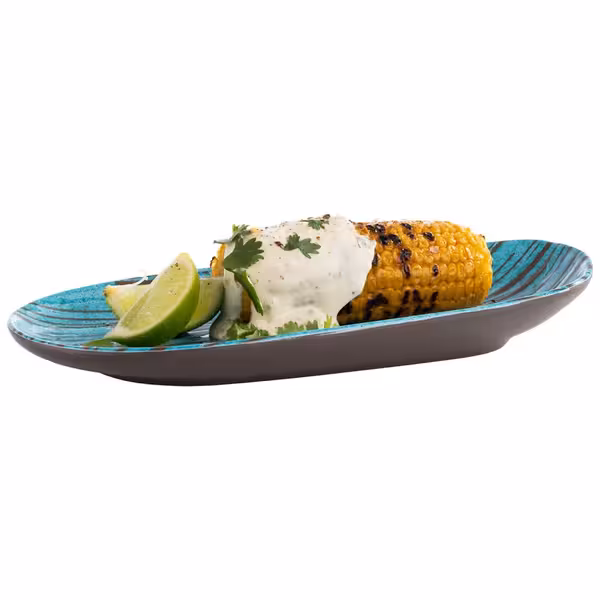 (6 adet) CANCUN - Düz Tabak - Melamin, 280x135mm, Mavi / Kahverengi