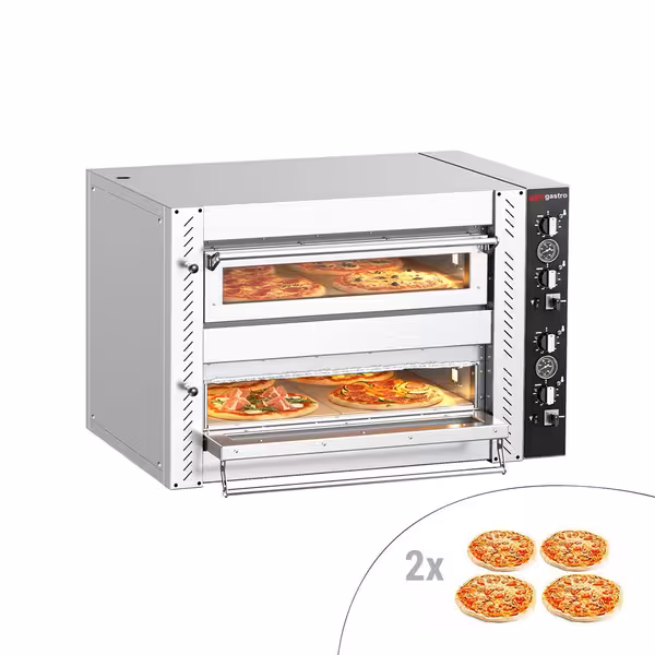 Electric Deck Pizza Oven - Twin Deck - Refractory Stone Deck - 4+4 x Ø 30cm (12") - up to 450°C