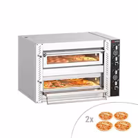 Electric Deck Pizza Oven - Twin Deck - Refractory Stone Deck - 4+4 x Ø 30cm (12") - up to 450°C