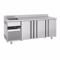 Rashladni pult PREMIUM - 1900x720 mm - 420 l - Ventilirano hlađenje - s 3 vrata - s 1 korita - Leđni podignuti rub