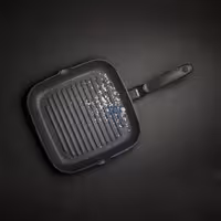 Grilling Plate - Induction-Safe - 260x260mm - with a sturdy Bakelite handle