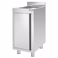 Sudoper s ormarićem - inox - 400 x 600 mm - s košem za otpatke - s 1 koritom