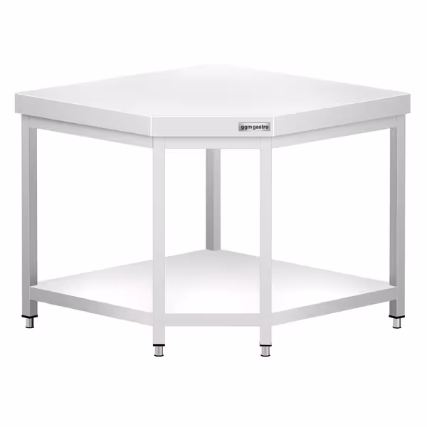 طاولة عمل ستانلس ستيل زاوية PREMIUM - 1150x800mm - مع رف سفلي