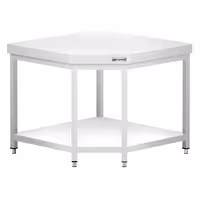 طاولة عمل ستانلس ستيل زاوية PREMIUM - 1000x600mm - مع رف سفلي