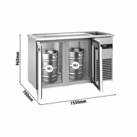 Pivski šank PREMIUM - 1550x700 mm - 2 Staklena vrata