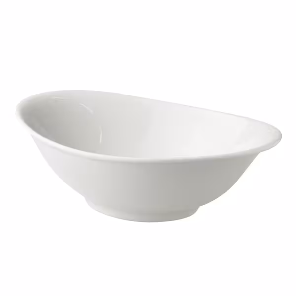(6 adet) Tatlı / Salata Kasesi - Porselen - White Delight - 700ml - oval - 250x160mm - Beyaz
