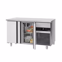 Rashladni pult PREMIUM - 1400x700 mm - 281 l - Bijela - Ventilirano hlađenje - s 2 vrata - uklj. Ploča za rezanje Bijela