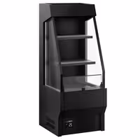 Commercial multideck display fridge - Open front - 660mm - 150L - with 2 shelves - Black