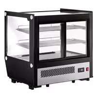 Countertop display fridge - 120L - 702mm - Double glazing - with 2 adjustable shelves - rear sliding glass doors