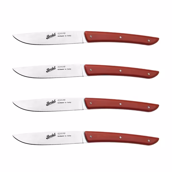 BERKEL | (4 bucăți) - Cuțit pentru friptură - Roșu - 110mm
