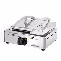 Stikla keramikas kontaktgrils – 3 kW – apakšā gluda, augšā rievota – grila virsma: 345 x 220 mm