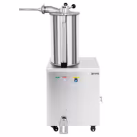 Hidraulična punilica za kobasice - 20 l - 1,50 kW - inox - uključuje nožnu pedalu i 3 nastavaka za punjenje