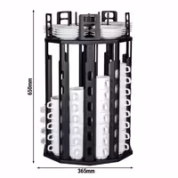 Cup Dispenser - rotating - Black - Stainless Steel - Countertop Version