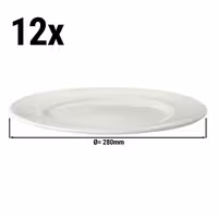 (12 pcs) LUX | Plate - flat - Porcelain - Ø280mm - Ivory