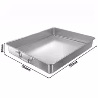 Rajngla niska - Nehrđajući čelik - 28 l - 734x536x95 mm - uklj. poklopac - s za pećnicu; za konvektomat