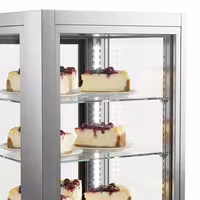 4-Sided Glass Display Fridge - 440L - 675mm - Double glazing - square - with 5 glass shelves - 1 front & 1 rear glass door