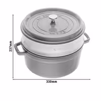 STAUB | Cocotte with Steamer Insert – Ø 260 mm – Graphite Grey