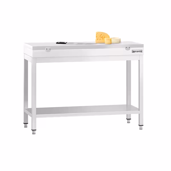 Arbetsbänk i rostfritt stål PREMIUM - 1000x700 mm - med underhylla