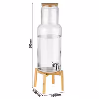 Musluklu Cam Şerbetlik - NORDIC WOOD - Standlı cam kavanoz - 7.5L