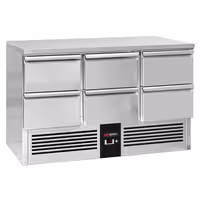 Aukstuma galds PREMIUM - 1365x700 mm - 368 l - ar 6 atvilktnēm - darba virsma bez apmales - statiska dzesēšana - R290