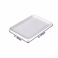 Taca prezentacyjna – prostokątna – tworzywo sztuczne – 240 x 180 x 15 mm – biała
