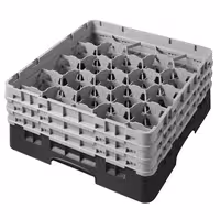 CAMBRO | CAMRACK® - Košara za pranje čaša 1/1 - 20 odjeljaka - Sa 3 produžetka - 500x500 mm - Crna boja