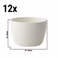 (12 adet) Tatlı / Salata Kasesi - Porselen - Lux - 300ml - yuvarlak - Ø95mm - Elfenbeyazı