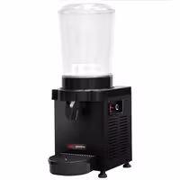 Commercial Ayran / Juice Dispenser - 1x polycarbonate tank with tap & magnetic agitation - 10 Litres - 350W - Black
