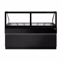Šildoma vitrina TORONTO - 2 100 mm - juoda priekinė dalis - skirta 6x GN 1/1 - juodas granito stalviršis